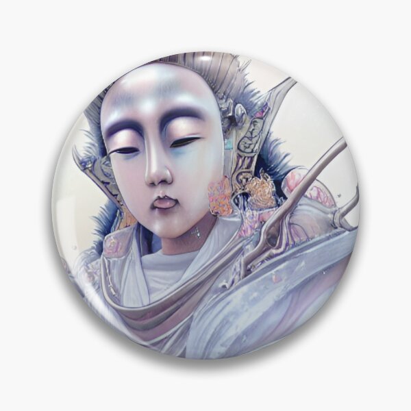 Item preview, Chinese Buddha Concept Art Digital Illustration Fantasy Portrait Asian Beauty Abstract Mystical Authentic Korean Japanese Traditional Ink Painting Face Mask Hanya Tattoo Character Design designed and sold by S Y N T H R E A L M.