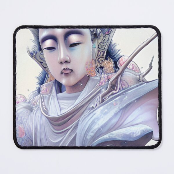 Item preview, Chinese Buddha Concept Art Digital Illustration Fantasy Portrait Asian Beauty Abstract Mystical Authentic Korean Japanese Traditional Ink Painting Face Mask Hanya Tattoo Character Design designed and sold by S Y N T H R E A L M.