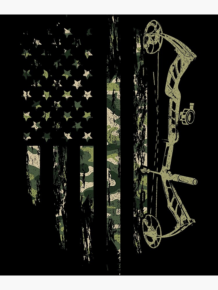 Camo American Flag Bowhunting Bow Archery Deer Hunting Gift
