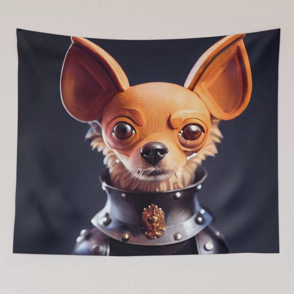 Item preview, Chihuahua wearing medieval knight armor designed and sold by Studiowatermars.