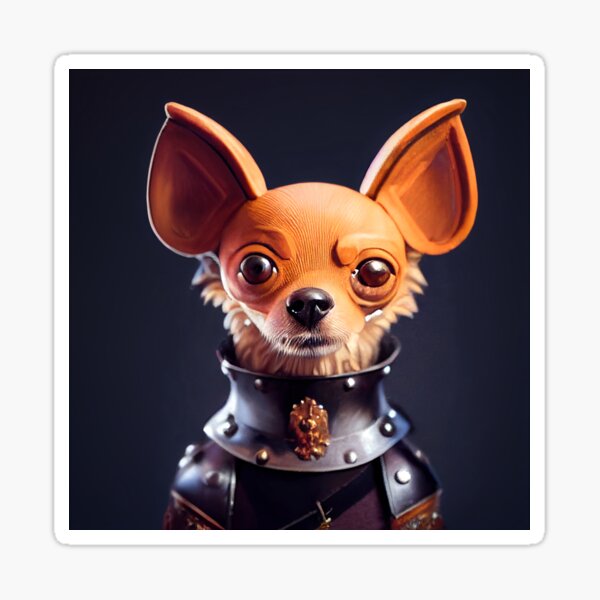 "Chihuahua Wearing Medieval Knight Armor" Sticker For Sale By ...