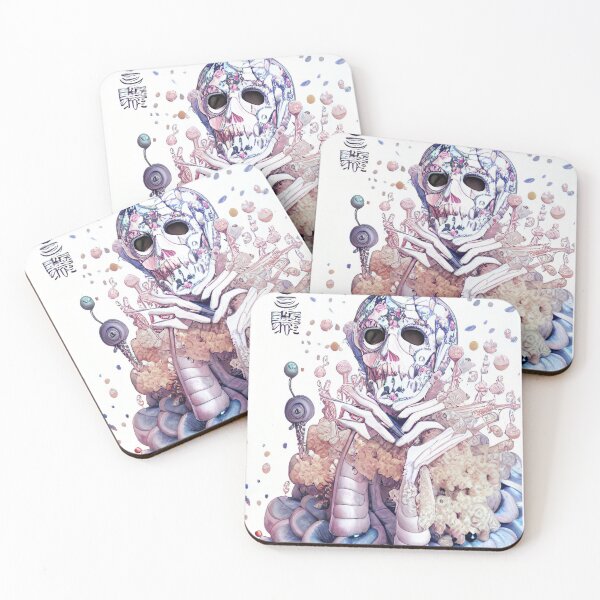 Item preview, Calavera Esqueleto Arte conceptual Retrato Ilustración digital Fantasía Espeluznante Surrealista Tarjeta de regalo de Halloween Pegatina Ilustración china japonesa Obra de arte designed and sold by S Y N T H R E A L M.