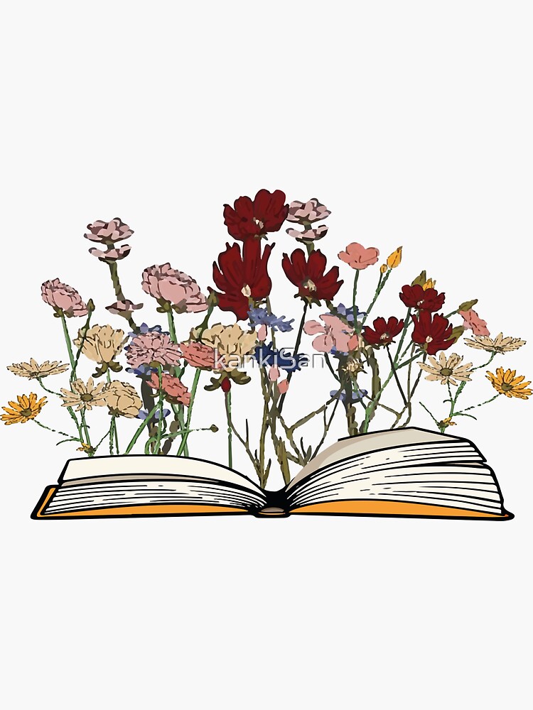 "aesthetic flowers growing from book for flowers & books lovers