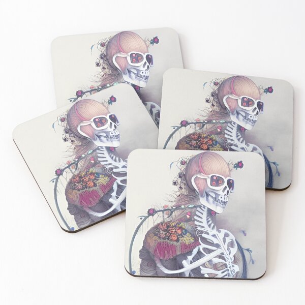 Item preview, Calavera Esqueleto Arte conceptual Retrato Ilustración digital Fantasía Espeluznante Surrealista Tarjeta de regalo de Halloween Pegatina Ilustración china japonesa Obra de arte designed and sold by S Y N T H R E A L M.