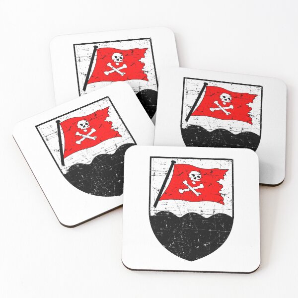 Item preview, Kriegsmarine U-boat U-189 - Red Pirate Flag - Grunge Style  designed and sold by pzd501.