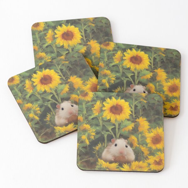 Item preview, Hamster in a field of Sunflowers designed and sold by HenrietteDoodle.