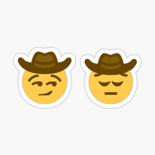 "Cowboy Emoji Set" Sticker for Sale by lumimins Redbubble