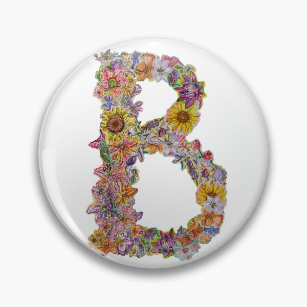 Item preview, B Floral Initial designed and sold by Lenaartist.