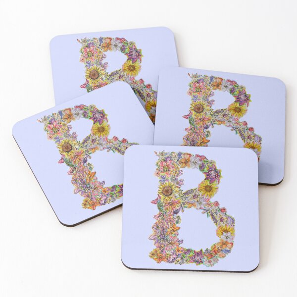 Item preview, B Floral Initial designed and sold by Lenaartist.