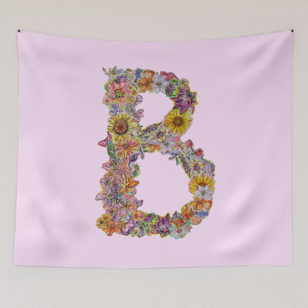 Item preview, B Floral Initial designed and sold by Lenaartist.