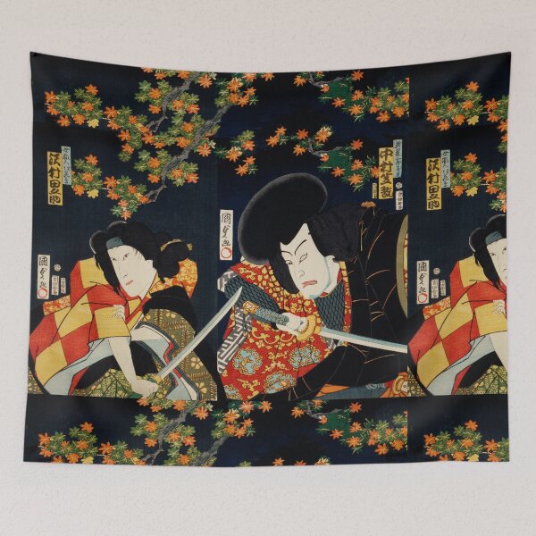 Item preview, Japanese Samurai Ukiyoe Print Vintage designed and sold by Alema Art.