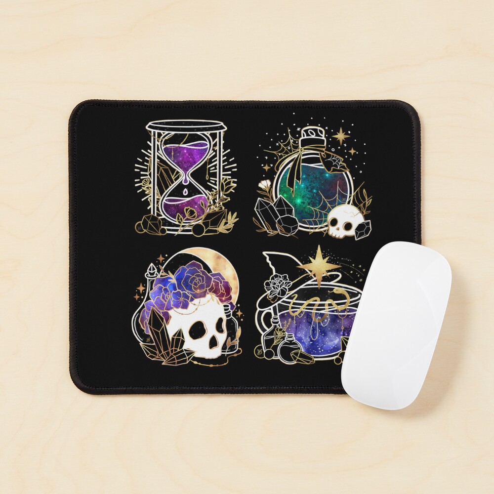 Elegant Gold and Galaxy Halloween Collection Mouse Pad