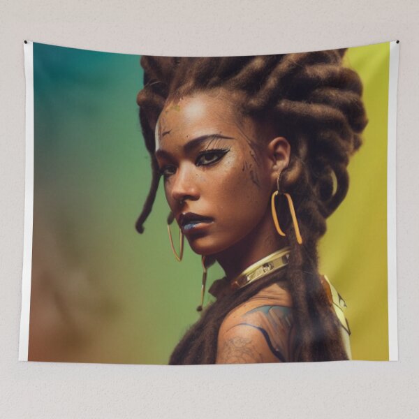 Artikelvorschau, Queen Naturhaar Dreadlocks Portrait Art entworfen und verkauft von LocFestNYC.