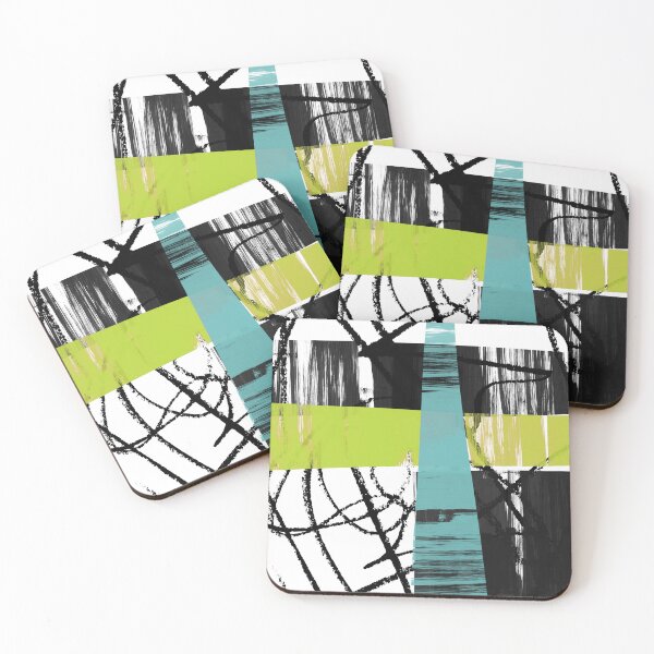 Item preview, Abstract Expression in Lime and teal designed and sold by Irena Orlov.