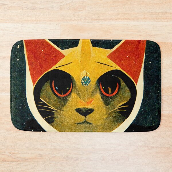 Item preview, Extraterrestrial Felinoid Portrait in Soviet Propaganda Style  designed and sold by laika-et-al.