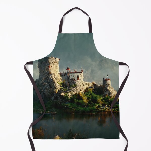 Artikelvorschau, AI Fantasy Ancient Castle Landschaftsszene entworfen und verkauft von NVDesigns.