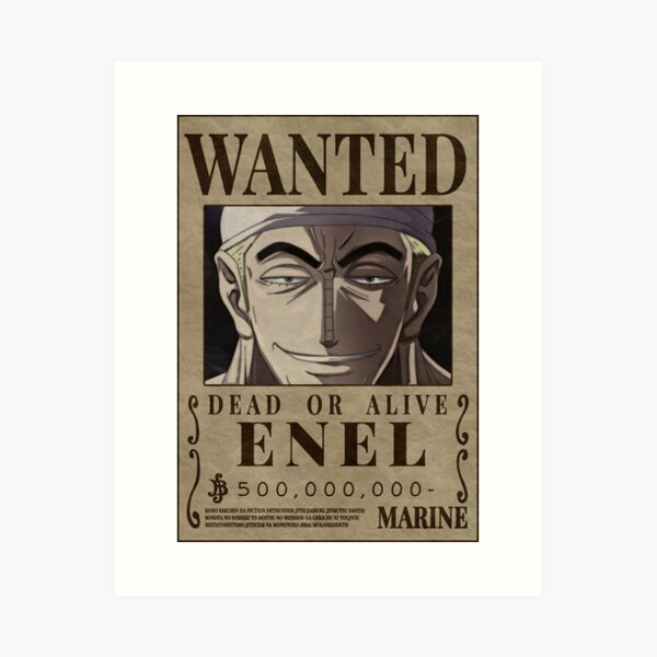 God Enel One Piece Enel Bounty Poster Skypeia Goro goro no mi Poster for  Sale by One Piece Bounty Poster