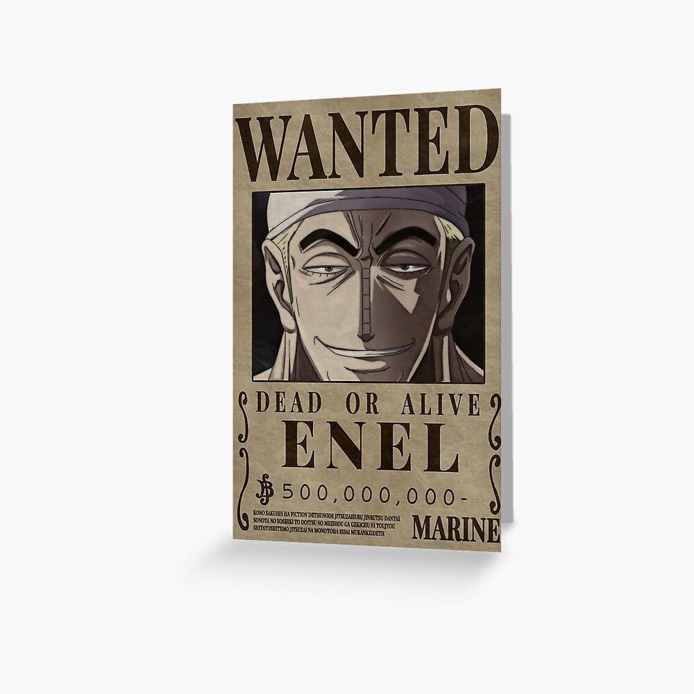 God Enel One Piece Enel Bounty Poster Skypeia Goro goro no mi Art Board  Print for Sale by One Piece Bounty Poster