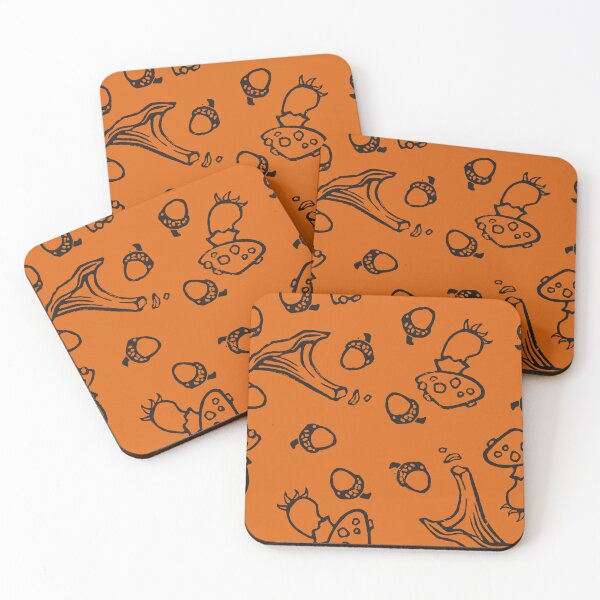 Item preview, Mushroom Autumn Pattern (Black on warm color) designed and sold by Nora Back.
