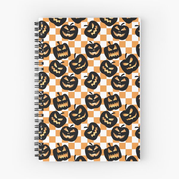 Item preview, Y2K Checkerboard Halloween Pumpkins in Orange designed and sold by KathrinLegg.