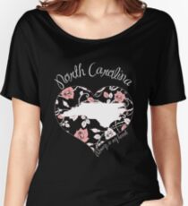 North Carolina - Always In My Heart (Pastel Color Version) Women's Relaxed Fit T-Shirt