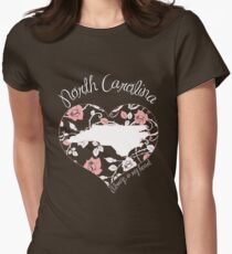 North Carolina - Always In My Heart (Pastel Color Version) Women's Fitted T-Shirt