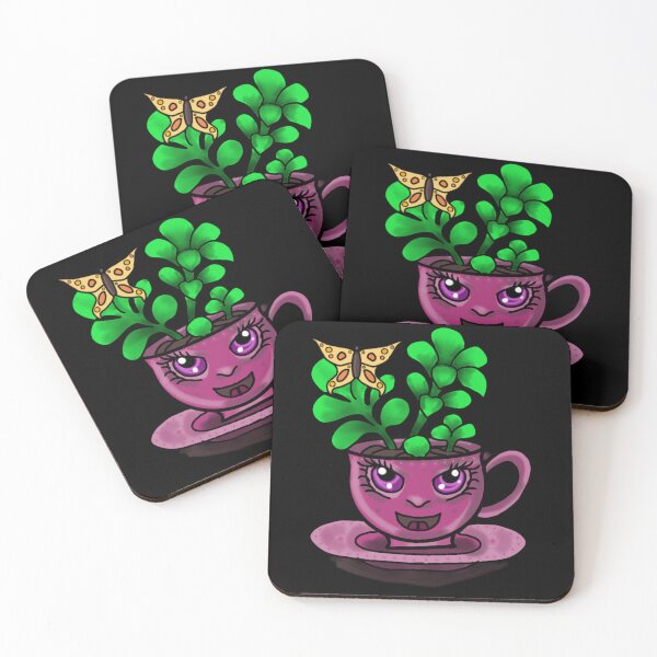 Item preview, Tea cup Jade plant Chibi Kawaii  designed and sold by Jodi Mahaffey.
