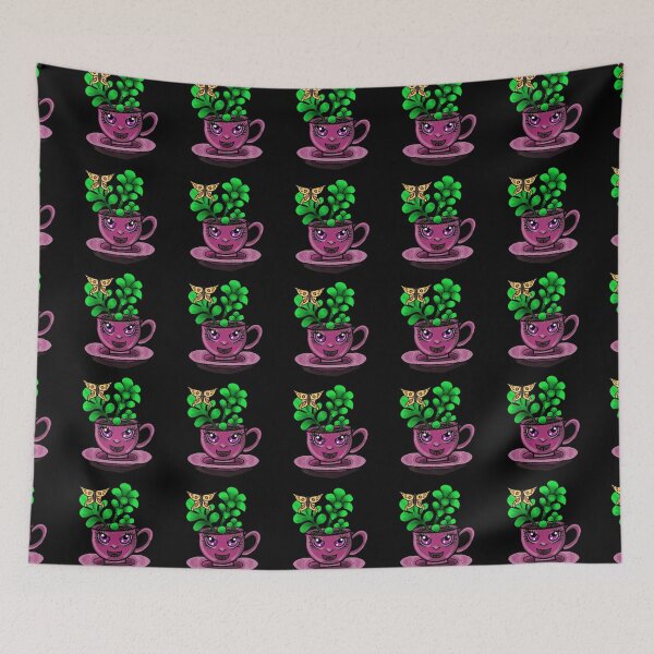 Item preview, Tea cup Jade plant Chibi Kawaii  designed and sold by Jodi Mahaffey.