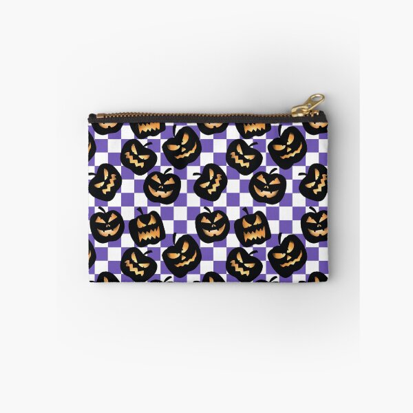 Item preview, Y2K Checkerboard Halloween Pumpkins in Purple designed and sold by KathrinLegg.