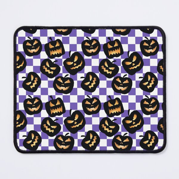 Item preview, Y2K Checkerboard Halloween Pumpkins in Purple designed and sold by KathrinLegg.