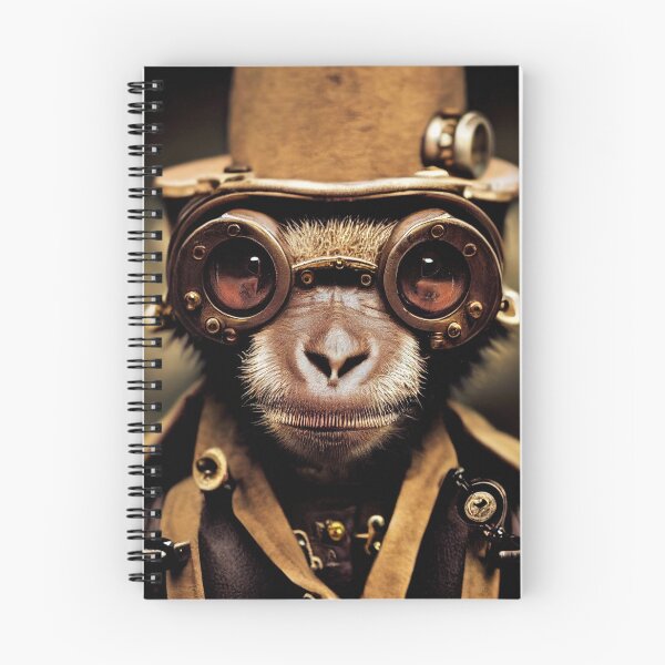 Item preview, Steampunk monkey wearing a hat and glasses designed and sold by PeanutArtCorner.
