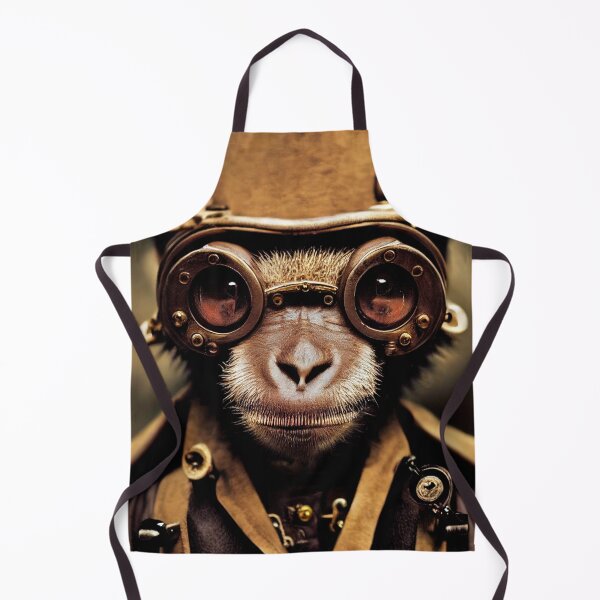 Item preview, Steampunk monkey wearing a hat and glasses designed and sold by PeanutArtCorner.