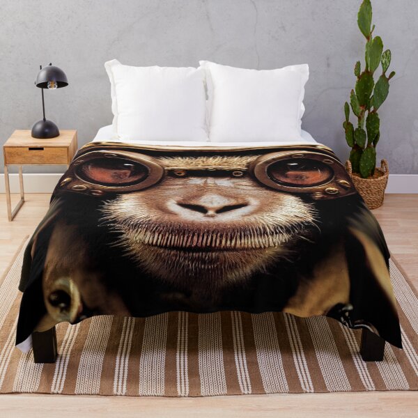 Item preview, Steampunk monkey wearing a hat and glasses designed and sold by PeanutArtCorner.