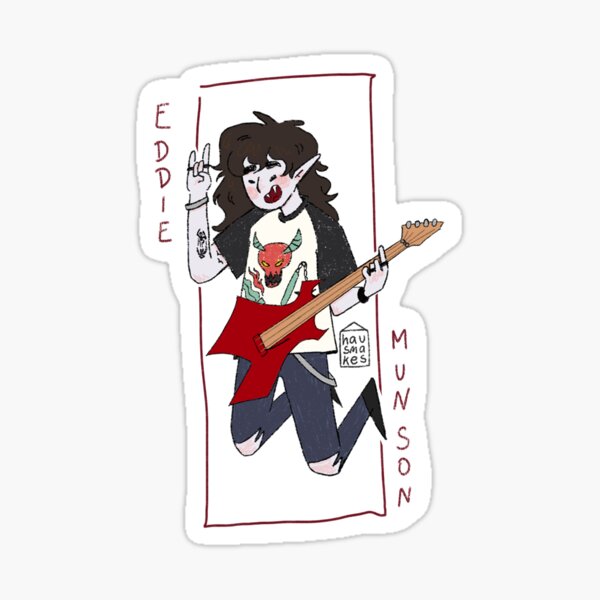 eddie munson playing guitar Sticker for Sale by CallistoVapor