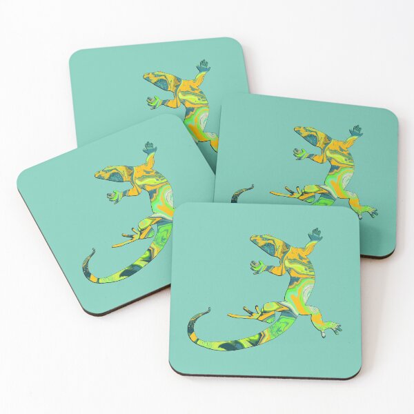 Item preview, Friendly Colorful Gecko in Green and Yellow designed and sold by LaRoach Digital Arts.