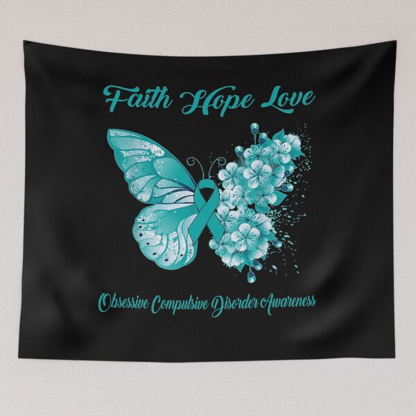 Item preview, Faith Hope Love Obsessive Compulsive Disorder Awareness Butterfly Ribbon Gifts designed and sold by Adropine.