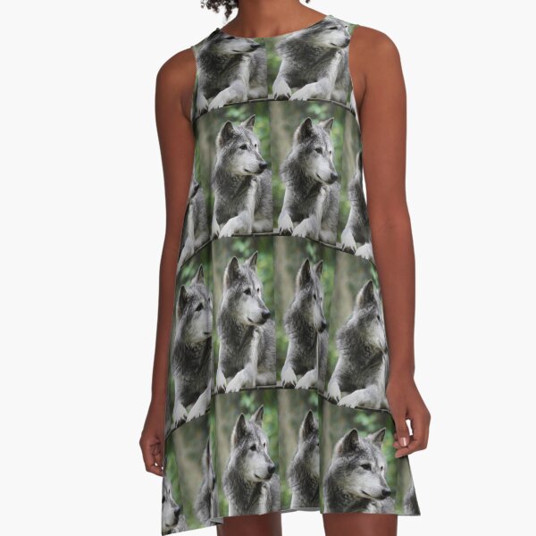 Grey wolf A-Line Dress