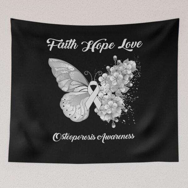 Item preview, Faith Hope Love Osteoporosis Awareness Butterfly Ribbon Gifts designed and sold by Adropine.