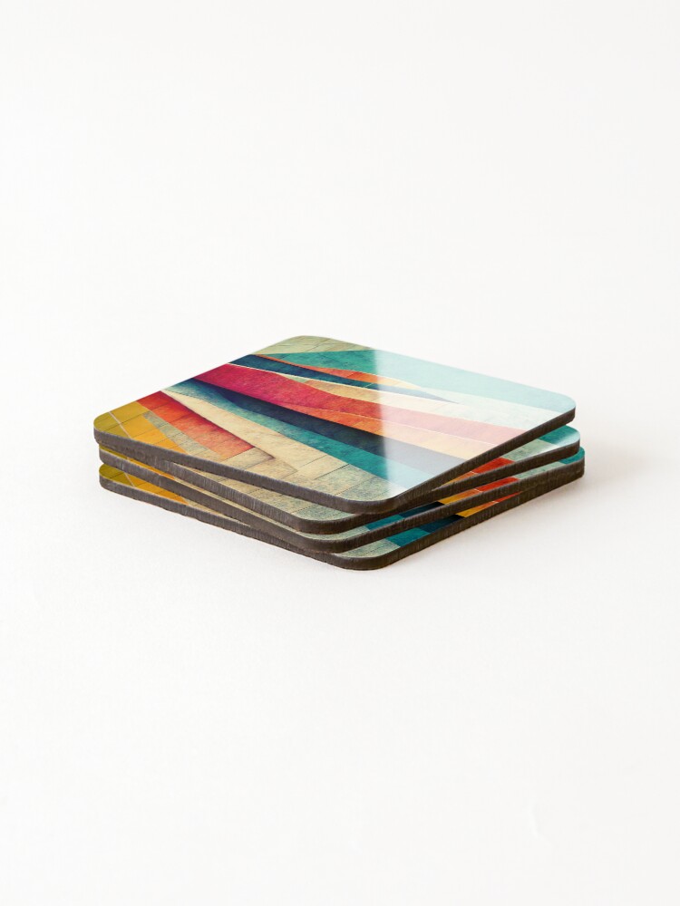 Thumbnail 4 of 5, Coasters (Set of 4), Colorful Abstract Pattern [39] designed and sold by FreshAirShop.