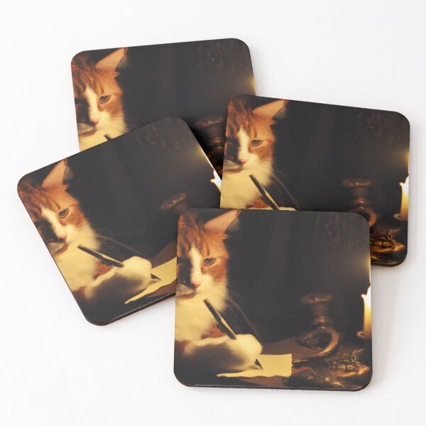 Item preview, Parcivall the Cat, writing by candlelight (Baroque) designed and sold by thecatandkettle.