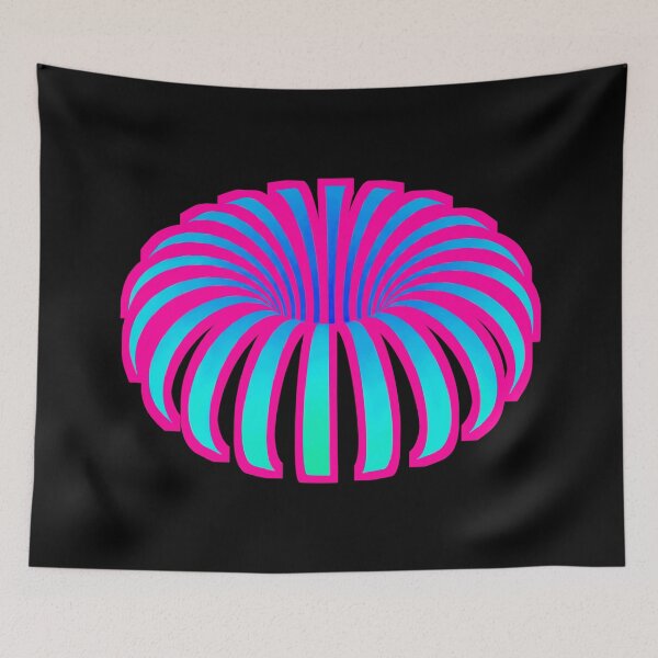 Item preview, Black hole teal pink optical illusion donut flower tropical designed and sold by IMNIUM.