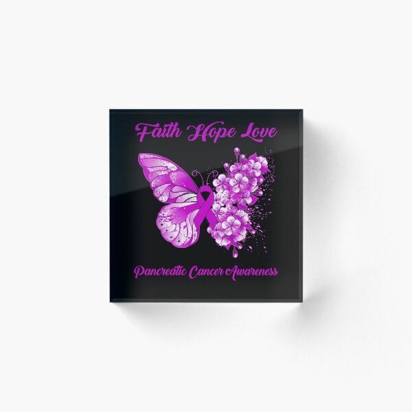 Item preview, Faith Hope Love Pancreatic Cancer Awareness Butterfly Ribbon Gifts designed and sold by Adropine.