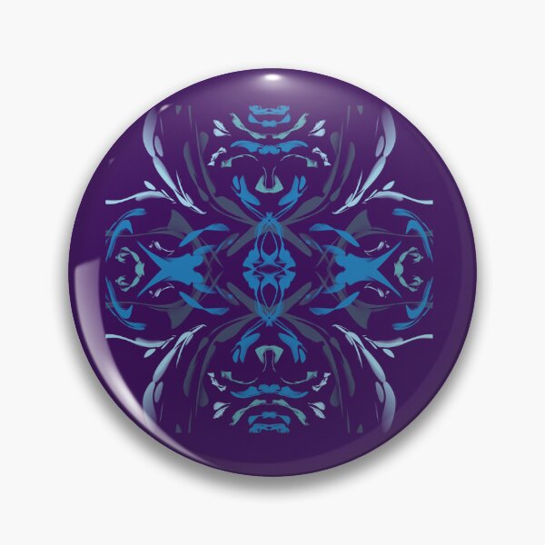Item preview, Cool blues with purple background, unique hand drawn geometric repeating pattern - WelshDesigns designed and sold by welshdesigns.