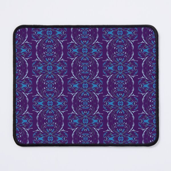Item preview, Cool blues with purple background, unique hand drawn geometric repeating pattern - WelshDesigns designed and sold by welshdesigns.