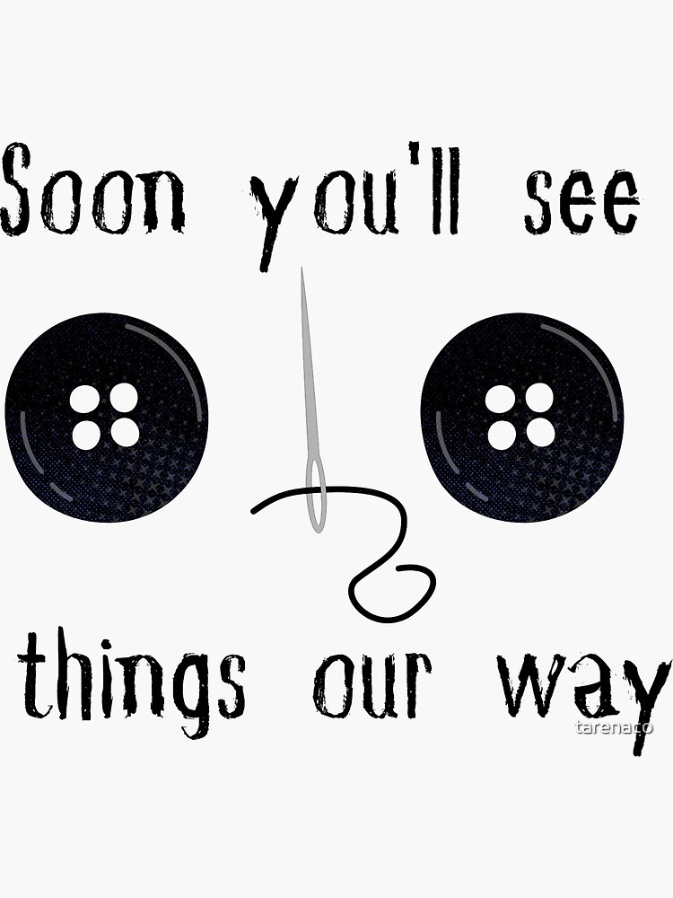 "Button Eyes" Sticker for Sale by tarenaco Redbubble