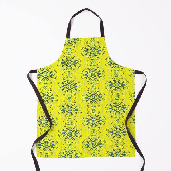 Item preview, Cool blues with yellow background, unique hand drawn geometric repeating pattern - WelshDesigns designed and sold by welshdesigns.