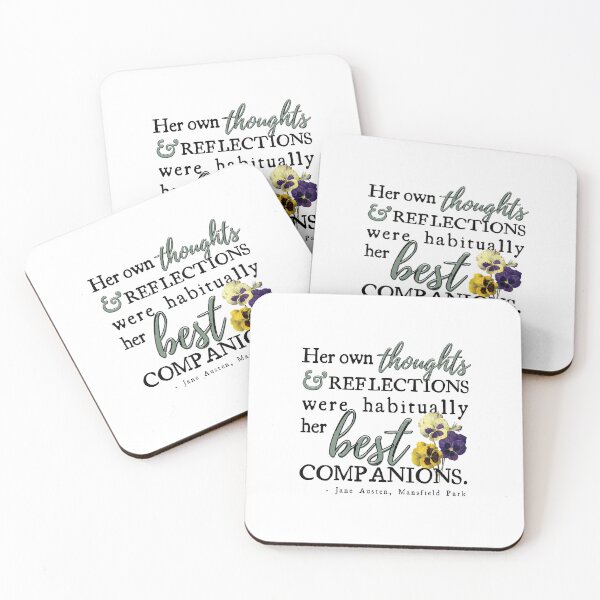 Item preview, Jane Austen Quote Mansfield Park Fanny Price Her Own Thoughts & Reflections Companions Pansy Pansies Floral Word Art Vintage Literary Quotation designed and sold by wise-whimsy.