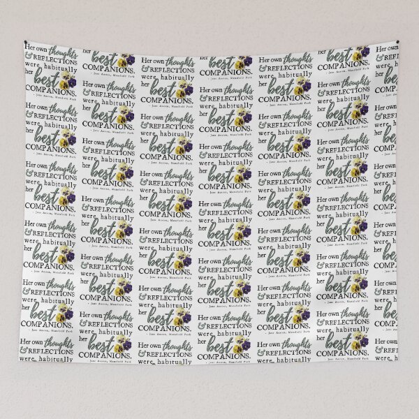 Item preview, Cita de Jane Austen Mansfield Park Fanny Price Sus propios pensamientos y reflexiones Compañeros Pansy Pansies Floral Word Art Cita literaria vintage designed and sold by wise-whimsy.
