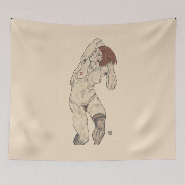 Item preview, Egon Schiele Nude in Black Stockings (1917) Drawings designed and sold by TeeARTHY.