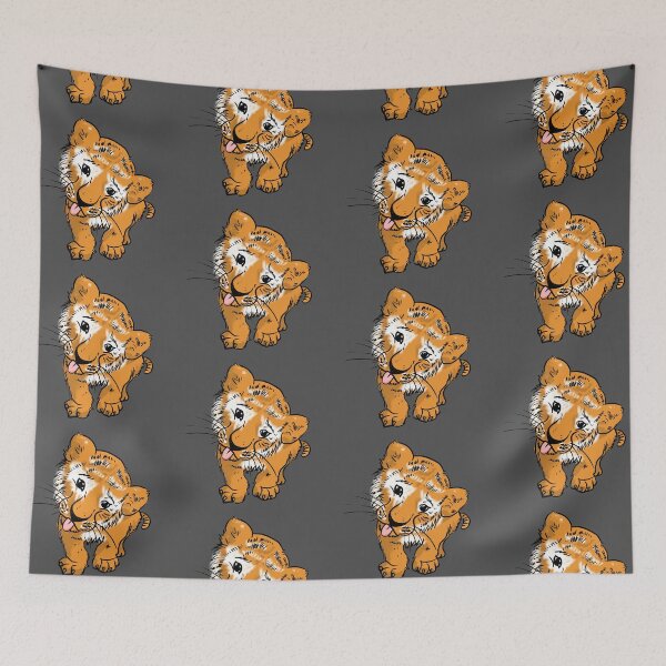 Item preview, baby tiger, tiger, lion, lonely, noble, orange, cat, feline, wild, small, cute, tiny, jumpy, excited, furry, soft designed and sold by SFK-workshop.